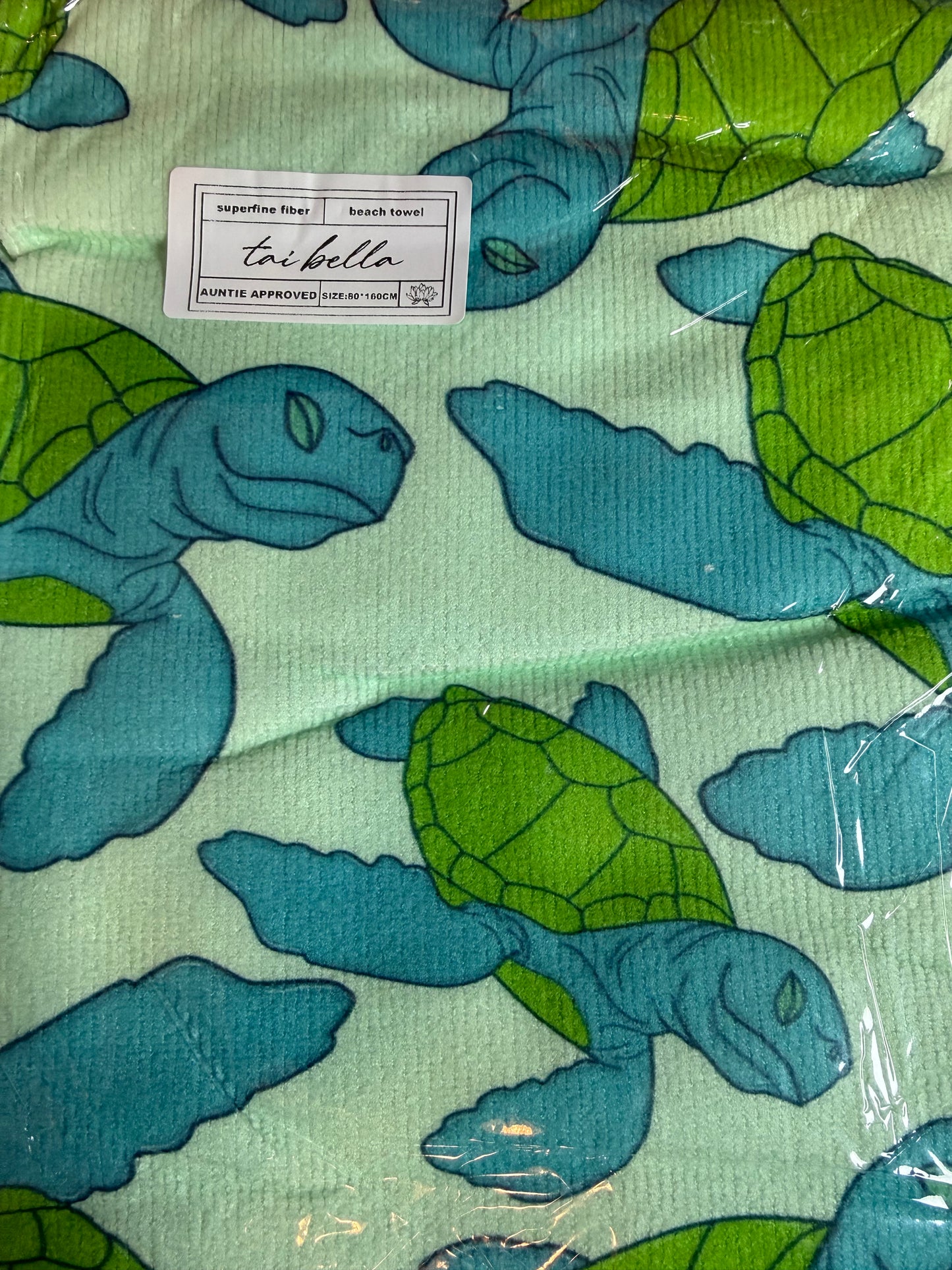 32x63 Superfine Fiber Beach/Pool Towel - Ocean Turtles