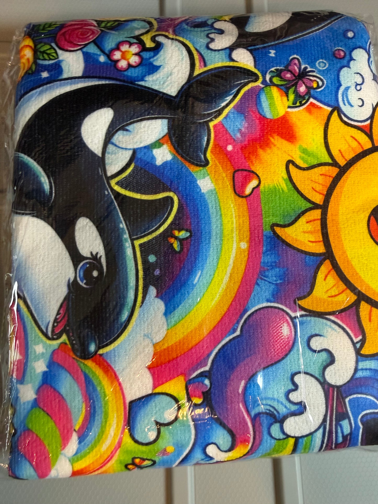 32x63 Superfine Fiber Beach/Pool Towel - Lisa Whale