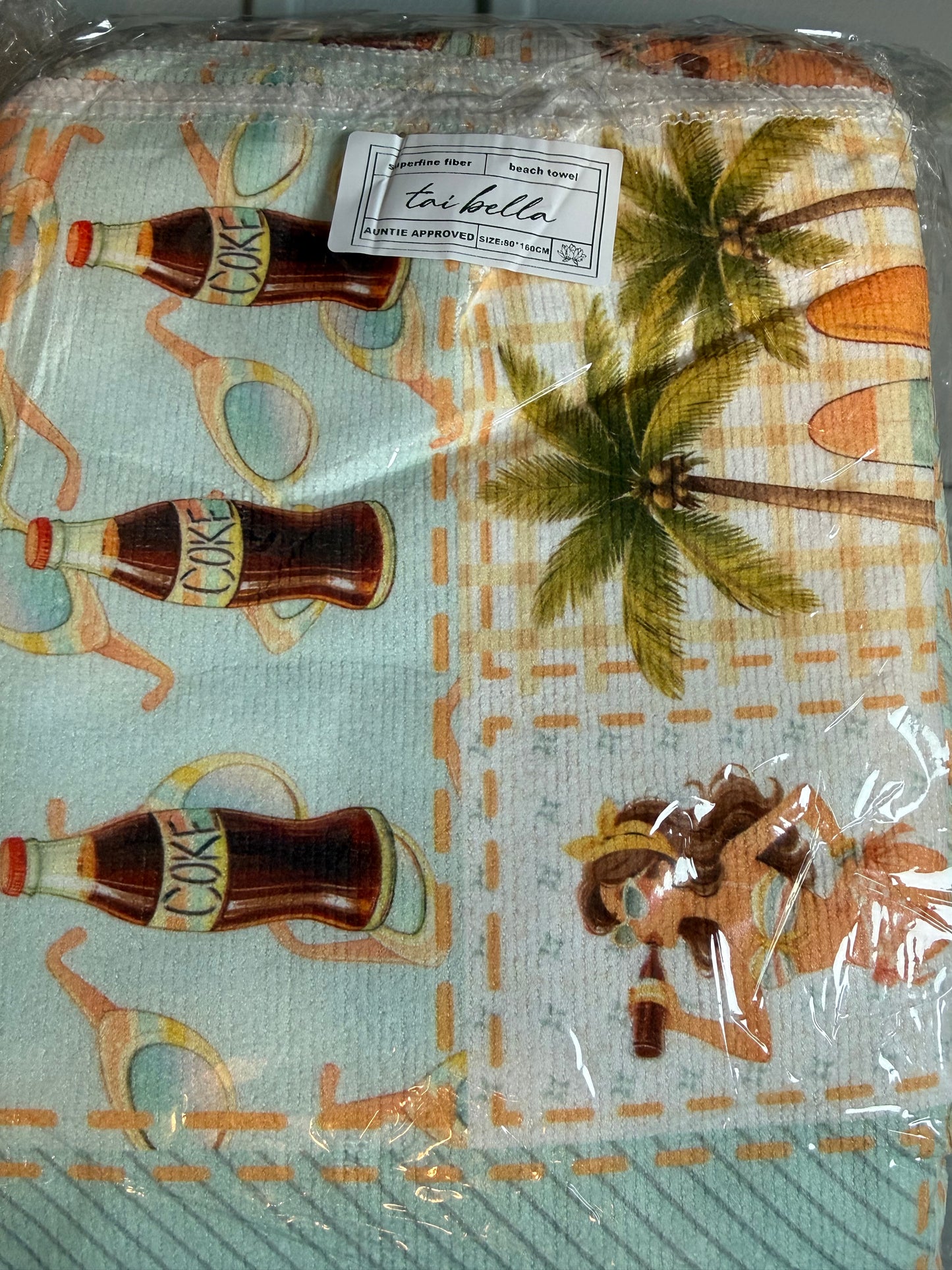 32x63 Superfine Fiber Beach/Pool Towel - Retro Cola