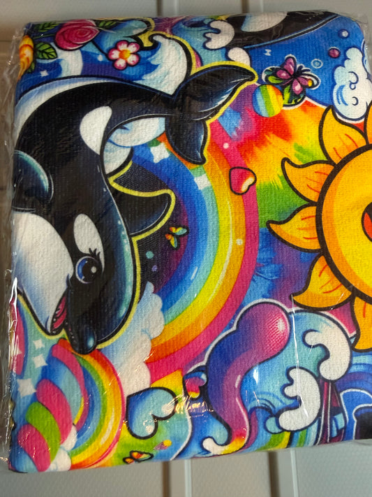 32x63 Superfine Fiber Beach/Pool Towel - Lisa Whale