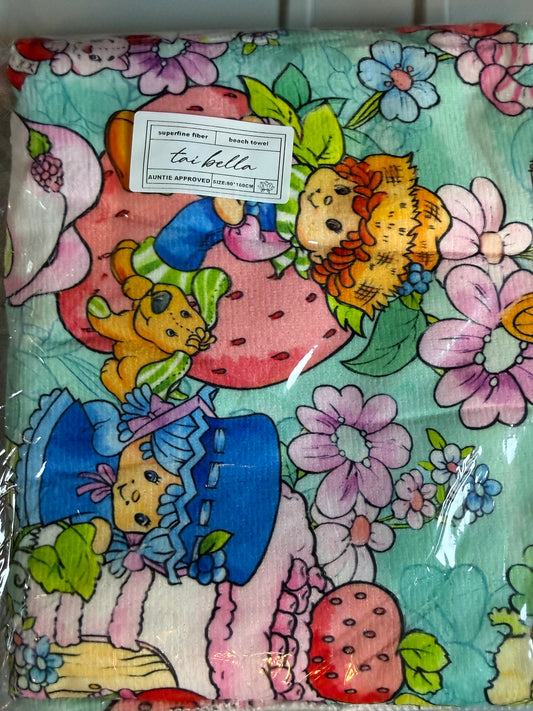 32x63 Superfine Fiber Beach/Pool Towel - Strawberry & Friends