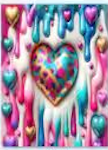 60x80 Plush Blanket - Drip Hearts