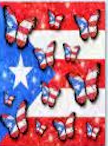 60x80 Plush Blanket -PR Flag Glitter Butterflies